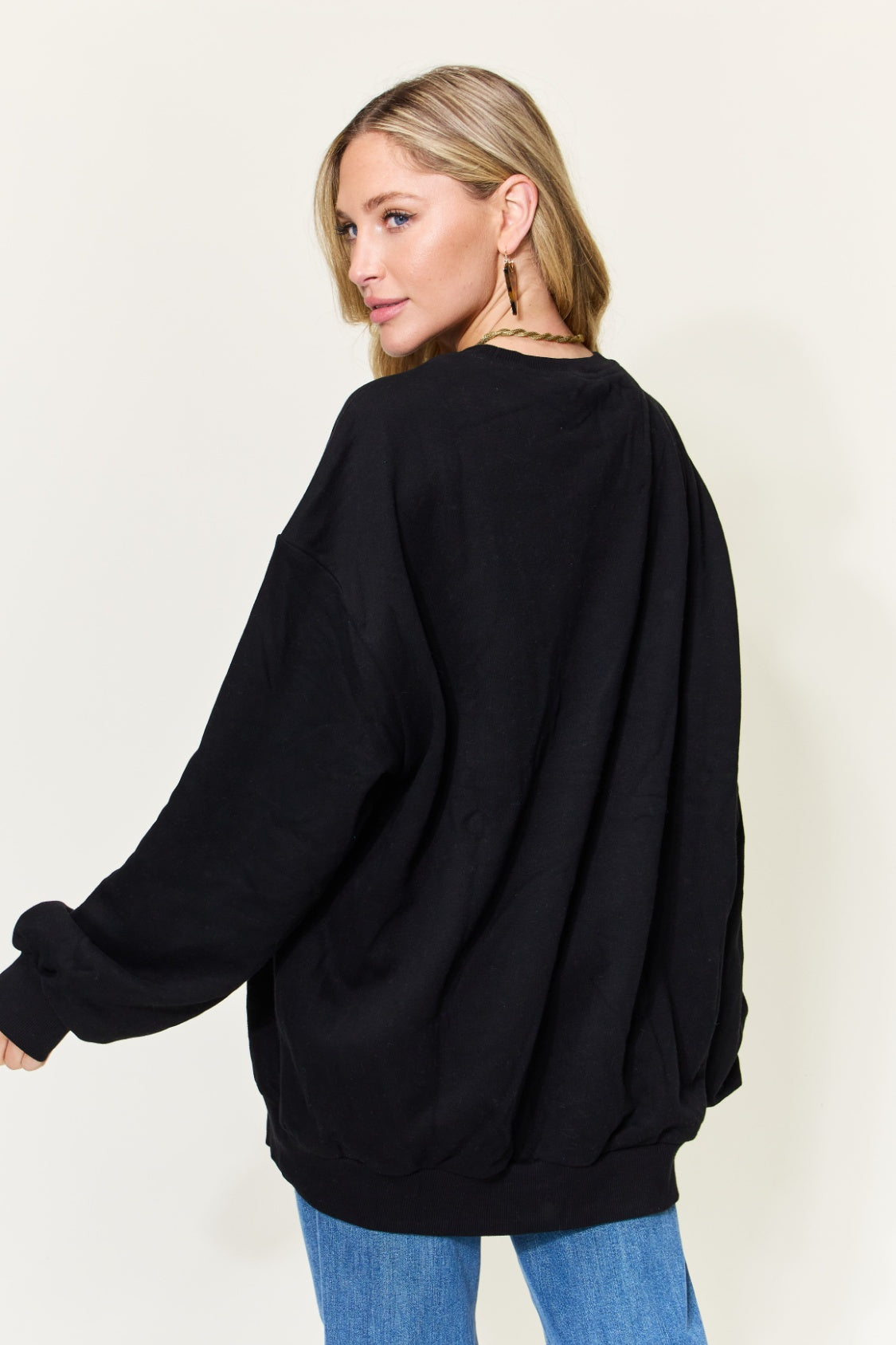 Simply Love Full Size BRIGHTER DAYS Graphic Drop Shoulder Oversized Sweatshirt