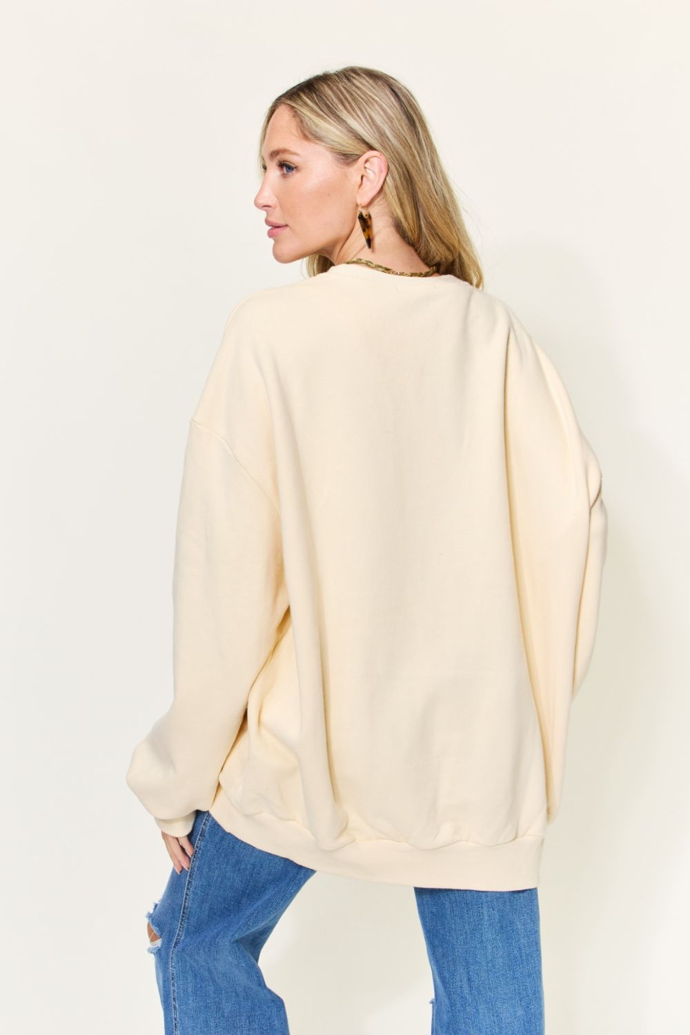 Simply Love Full Size BRIGHTER DAYS Graphic Drop Shoulder Oversized Sweatshirt